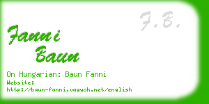 fanni baun business card